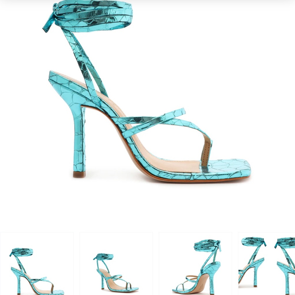 SCHUTZ Lily Metallic Leather Heels🧜🏼‍♀️